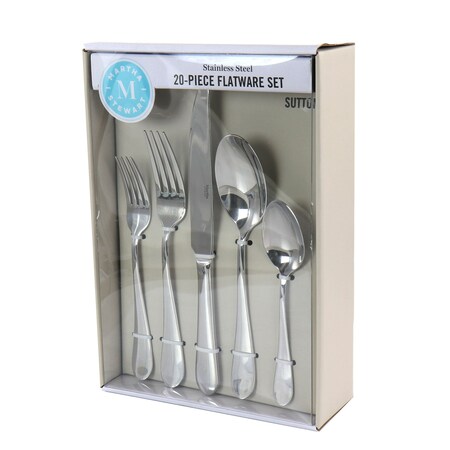 Martha Stewart Sutton 20 Piece Stainless Steel Flatware Set 129069.2