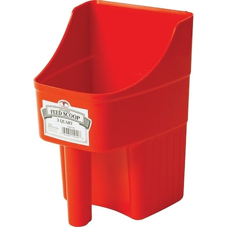 Little Giant 150408 Feed Scoop, 3 qt Capacity, Polypropylene, Red, 6-1/4 in L ENSC3RED/150408
