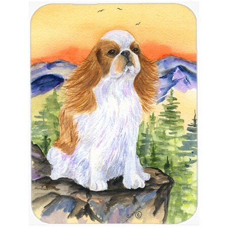Carolines Treasures 15 x 12 in. English Toy Spaniel Glass Cutting Board - Large SS8311LCB