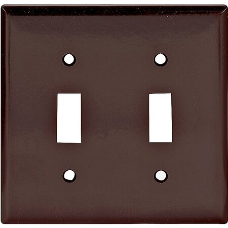 Eaton Wiring Devices Wallplate, 4-1/2 in L, 4-9/16 in W, 2 -Gang, Thermoset, Brown, High-Gloss 2139B-BOX