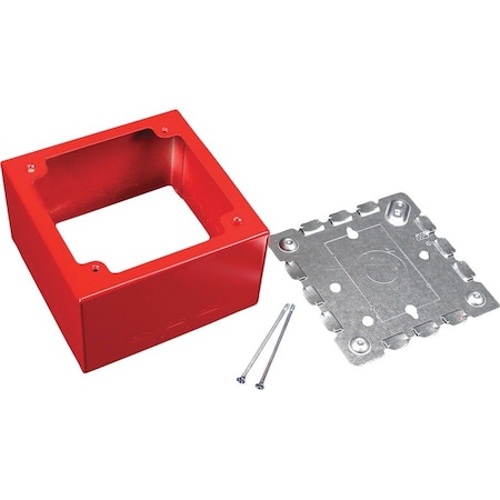 Wiremold Electrical Box, Alarm Box Type, 2 Gangs, Steel, Square Shape R5753