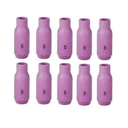 Star Tech Weld TIG Ceramic Cup #5, 5/16in Alumina Nozzle Fit Tig 17, 18, 26, 10PK 10N49