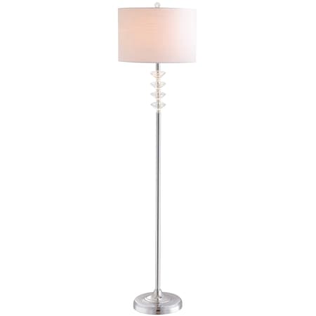 Jonathan Y Mia 60.5" Crystal/Metal LED Floor Lamp, Clear/Chrome JYL1045A