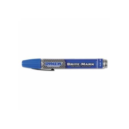 Dykem BRITE-MARK 40 Threaded Cap/Barrel Permanent Paint Marker, Valve Action, Medium, Blue, 12PK 253-40001