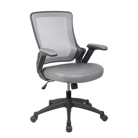 Techni Mobili 19-23.5 in. Mid-Back Mesh Task Office Chair with Height Adjustable Arms, Gray RTA-8030-GRY