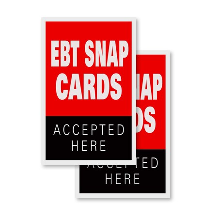 Signmission Ebt Snap Cards, Vinyl Decals Only 24 Inch x 36 Inch, Vinyl Decal, 2PK DSB-2436-2PACK-Ebt Snap Cards