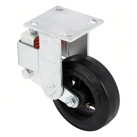 Zoro Select Plate Caster, Rigid, Rubber, 8 1/2"H P22R-RY060R-14