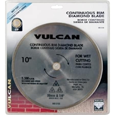Vulcan Continuous Diamond Blade, 10 in Dia, 7/8 in Arbor 933191OR