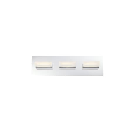 Eurofase Olson Contemporary LED Bathbar, 3-Light, 1050 Lumens, Frosted/Chrome 28020-011