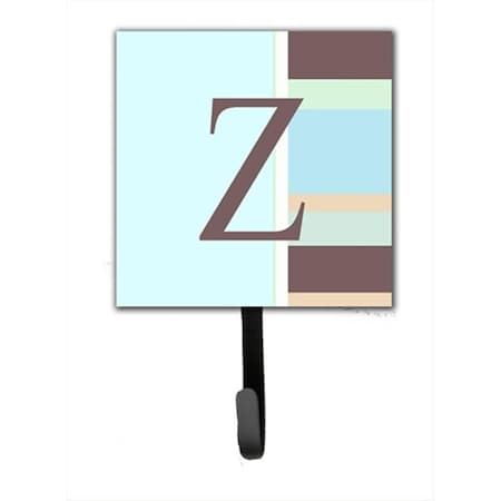 Carolines Treasures Letter Z Initial Monogram - Blue Stripes Leash Holder Or Key Hook CJ1003-ZSH4