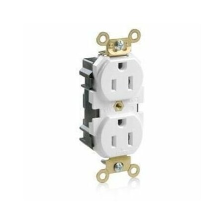 Leviton Lev-Lok Industrial Grade Duplex Receptacle, 15 Amp, 125 Volt M5262-W