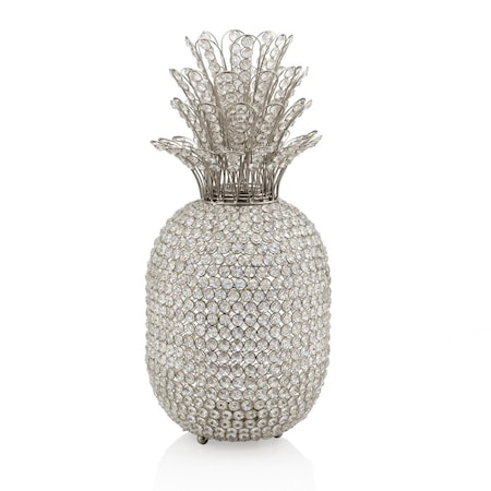Homeroots 23" Glam Bling Faux Crystal and Silver Pineapple 480041