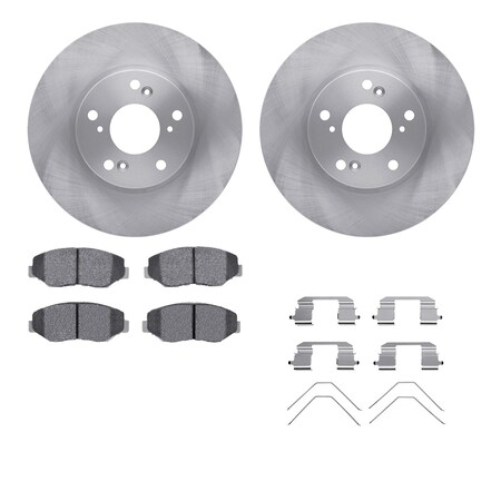 Dynamic Friction Co DFC Brake Rotor with 5000 Brake Pads and Hardware Kit 6512-59298