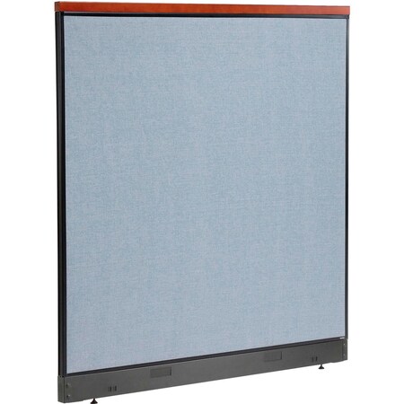 Global Industrial Interion Deluxe Office Partition Panel with Pass Thru Cable, 60-1/4"W x 65-1/2"H, Blue 277568PBL