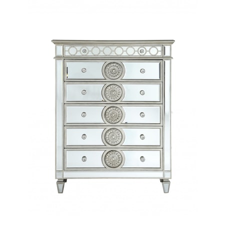 Homeroots 21" X 44" X 56" Mirrored Wood Chest 347080