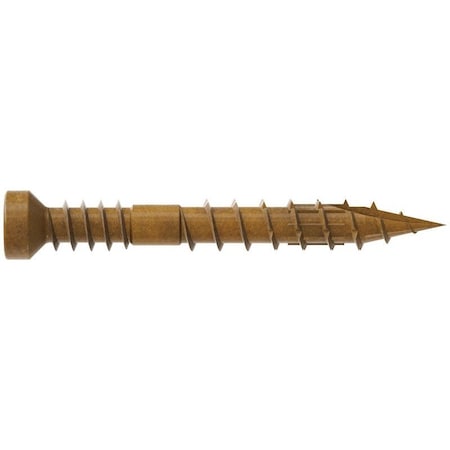 Simpson Strong-Tie Screw, No 7 Thread, 1-1/4 in L, Serrated Thread, Trim Head, 6-Lobe Drive FT07114R100