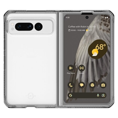 Itskins Hybrid_r Case For Google Pixel Fold, Black And Transparent GGFD-HBMKC-BKTR