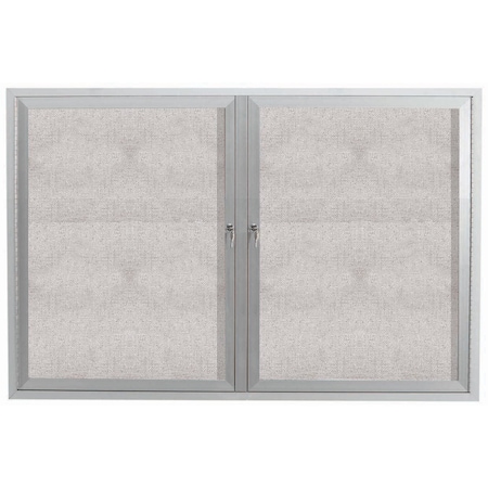 Aarco Enclosed Indoor/Outdoor Bulletin Board Satin Anodized Aluminum 36"x48" ODCC3648R