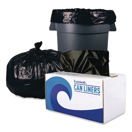 Boardwalk Reprocessed Resin Can Liners, 60 gal, 1.2 mil, 38 x 58, Black, 50PK X7658SKKK01