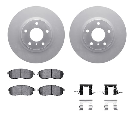 Dynamic Friction Co DFC GEOSPEC Coated Rotors with 5000 Brake Pads - Ceramic and Hardware 4512-68016