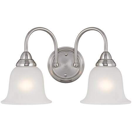 Boston Harbor Boston Harbor LYB130928-2VL-BN Wall Sconce, CFL Lamp, Brushed Nickel LYB130928-2VL-BN