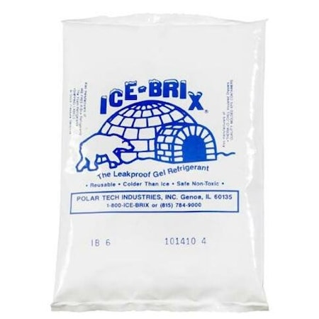 The Packaging Wholesalers Ice-Brix Cold Packs, 6 Oz., 6inL x 4inW x 3/4inH, White/Blue, 96/Pack IB6BPD