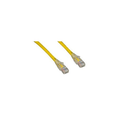 Cable Wholesale Cat6 Yellow Copper Ethernet Patch Cable, Clear Finger Boot, POE Compliant, 15 feet 10X8-98115