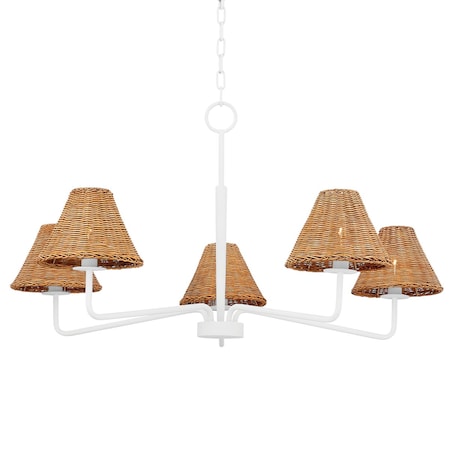 Mitzi Tali Roth X Issa 5 Light Chandelier 65.75 In. Textured White H704805-TWH