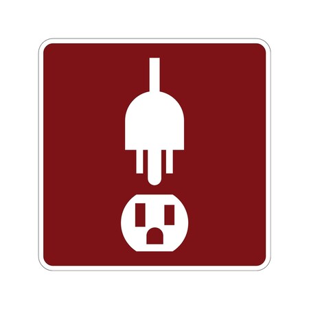 Sign Solutions Usa Electrical Hook-Up (Symbol), 30 in W x Square, Aluminum Sign DUS12DWT3030RS-150