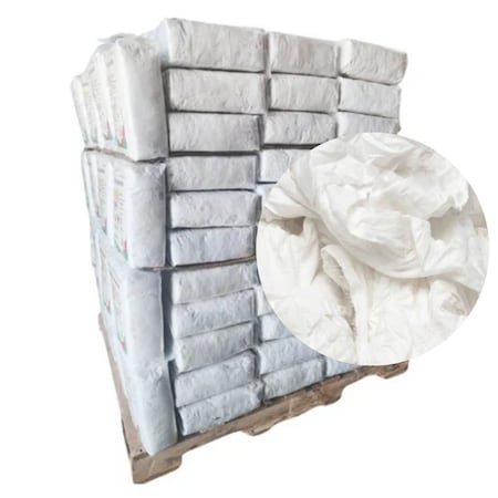 Supremeplus Recycled White Linen Mixed Material Cleaning Rags, 960 lbs. Pallet, 96 x 10 lbs. Bags, 96PK SP-8841