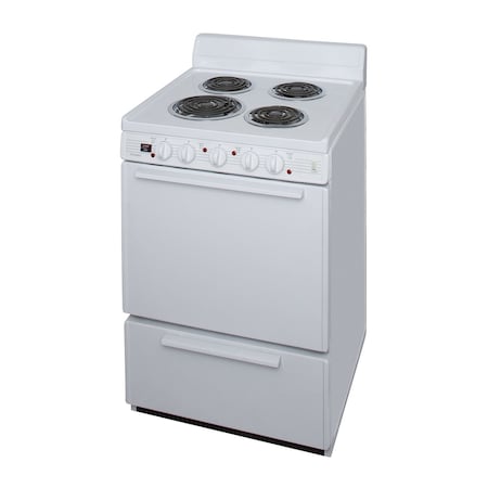 Premier Electric Range, Individual Signal Lights, 24 inW x 40 inH x 26 inD, 2.91 cu. Ft., Coil Top, White 805703