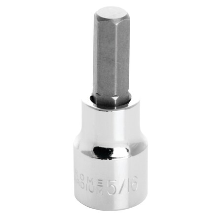 Perform Tool Socket 3/8 In Drive; 5/16 In; Standard; Hex Bit Socket; Polished Nickel Chrome Plated; Vanadium W38880