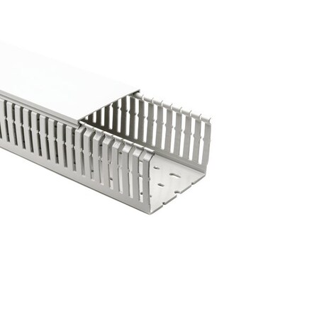 Hellerman Tyton Halogen Free Slotted Wiring Duct, Non-Adhesive, 100mm x 75mm, ABS, Gray RAL, 16m/pkg, 16PK 183-11075