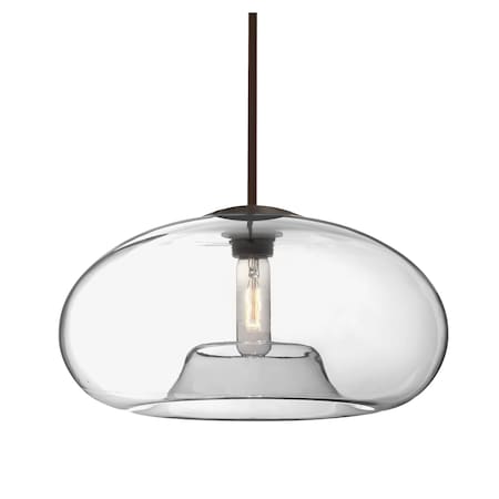 Besa Lighting Besa Bana 15 Pendant, Clear, Bronze Finish, 1x 60W MAX E26 Base 1TT-BANA15CL-BR