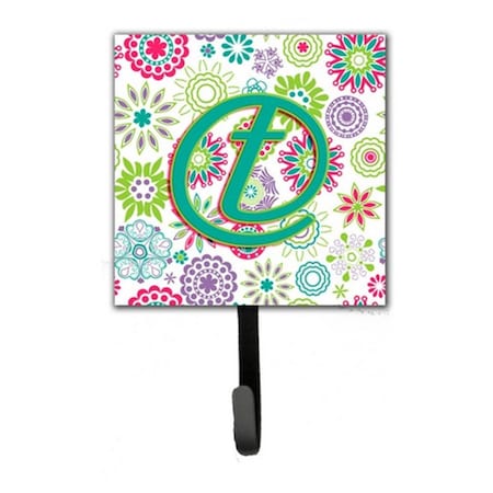 Carolines Treasures Letter T Flowers Pink Teal Green Initial Leash and Key Holder CJ2011-TSH4