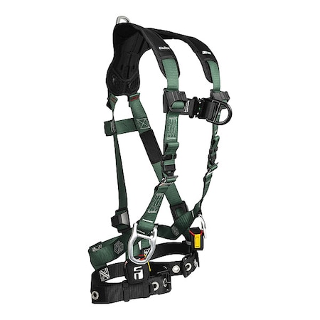 Falltech Full Body Harness, XS, 420 lb, Quick-Connect Chest/ Tongue Leg Straps, Back, Chest, Hips D-Ring 19104DXS