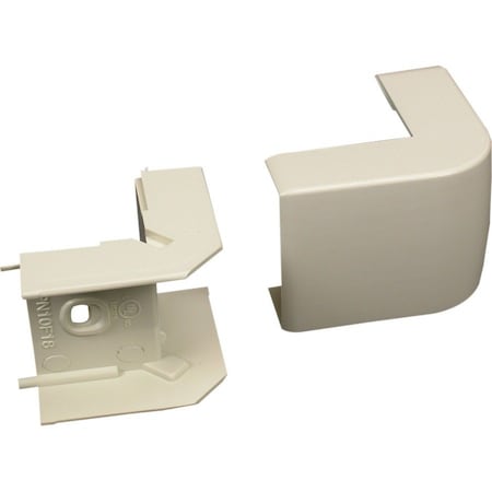 Legrand External Elbow Raceway, PN03 Series, 1 Channel, 1-3/4 in W, 1/2 in H, 1-3/4 in L, Ivory PN03F18V