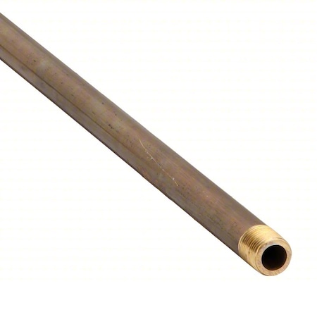 Zoro Select 3/4" MNPT x 3 ft. TBE Red Brass Pipe Sch 80 464-360X