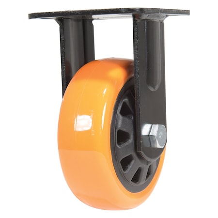 Vestil Polyurethane Rigid Caster 5 In. Diameter x 2 In. Width 726 Lb. Capacity Orange/Black CST-BN-5X2PUP-R