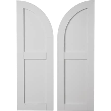 Ekena Millwork Smooth 2 Equal Flat Panel w/Quarter Round Arch Top Faux Wood Shutters, 15W x 44H 29 Low Side, PR SHUFPQ15X44SMPR