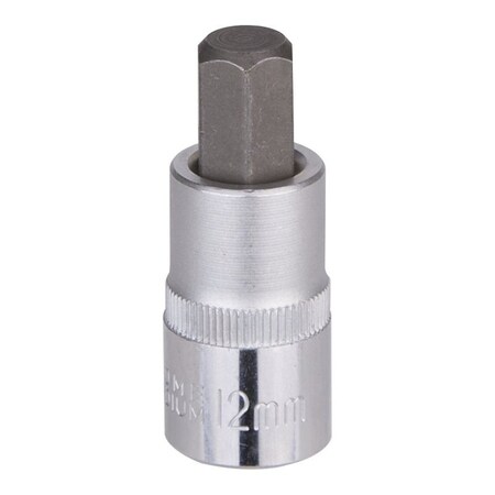 Vulcan Hex Bit Socket, Chrome, 12 mm, 1/2 in Drive, 2-1/2 in OAL 3506011813