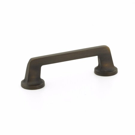 Schaub 4in Center to Center Northport Flat Cabinet Pull Ancient Bronze Finish 201-ABZ