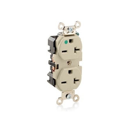 Leviton Hospital Grade Duplex Receptacle, 20 Amp, 250 Volt 8400-I