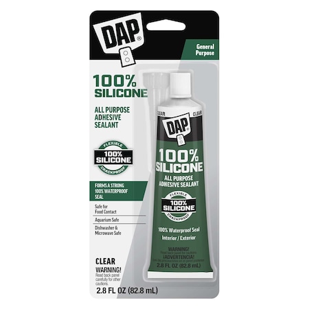 Dap 100% SILICONE ALL PURPOSE, CLEAR, 2.8 OZ (6 Pack), 6PK 7079800755