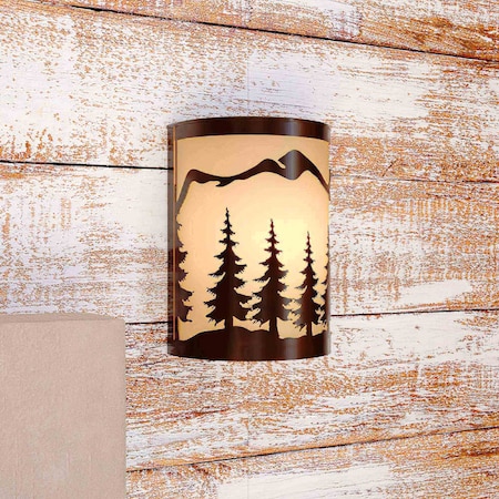 Vaxcel Yosemite 1 Light Bronze Rustic Tree Flush Indoor Outdoor Wall Sconce WS55508BBZ