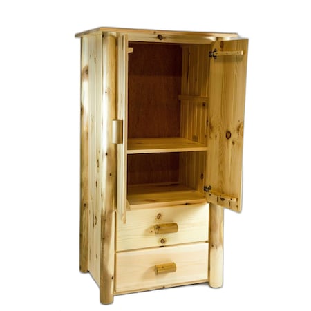 Homeroots Natural Light Honey Finish All Wood Armoire 370330