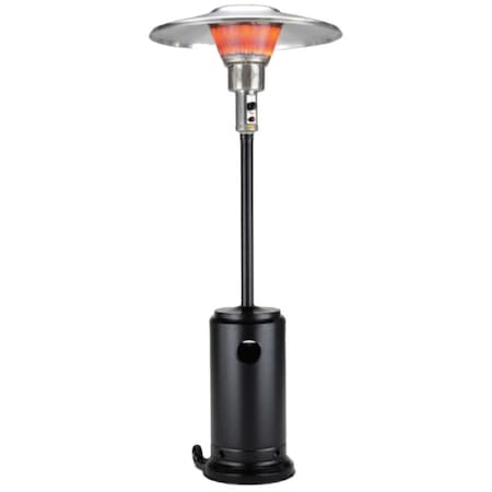 Homeroots 40000 BTU Black Steel Propane Cylindrical Pole Standing Patio Heater 480583