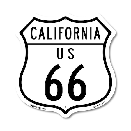 Signmission California Route Marker Shield Sign Us 6, 12 Inch X 12 Inch, Plastic Sign SHI-P-12-371