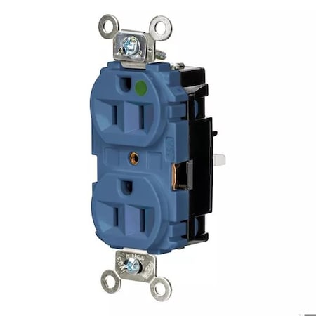 Hubbell Wiring Device-Kellems Straight Blade Receptacle, 5-15R, 15 A, 125V AC, 2 Pole, 3 Wire, Surface Mount, Grounded HBL8200STBL