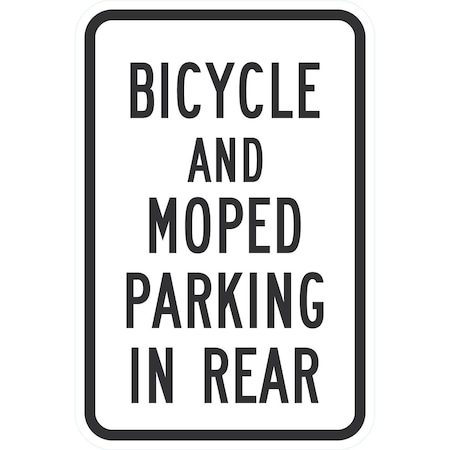Lyle Bicycle And Moped Parking In Rear, 12x18, Diamond Grade, White G-3016-DG_12x18